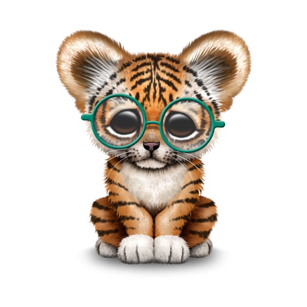 Cute Baby Tiger Cub Wearing Glasses by jeffbartels