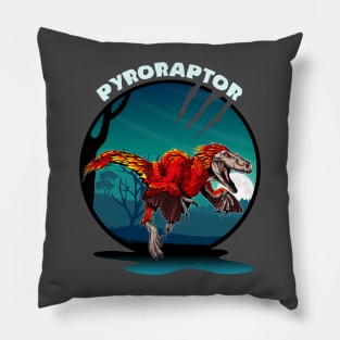 Pyroraptor Dinosaur Design With Background Pillow