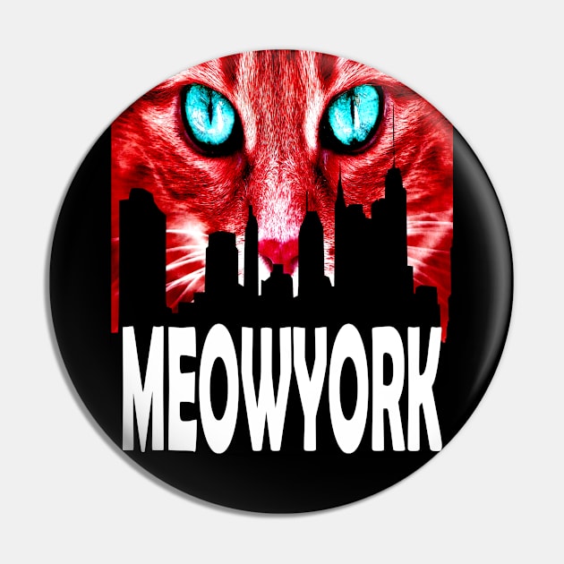 Cool Red Cat Meowyork Buildings Pin by vnteees1