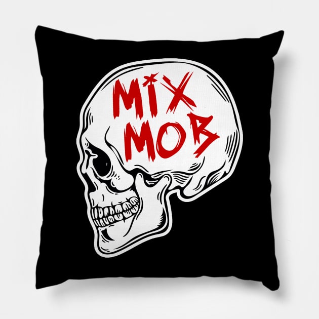 Mix Mob Skull (Red) Pillow by Mix Mob