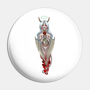 Demoness Demon Girl White Wings and Roses MONSTER GIRLS Series I Pin