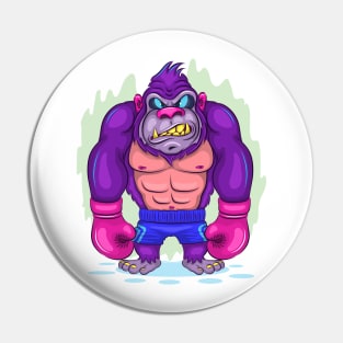 Cartoon Gorilla Boxer. Pin