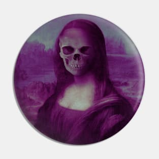 Mona Lisa Skull Vaporwave Pin