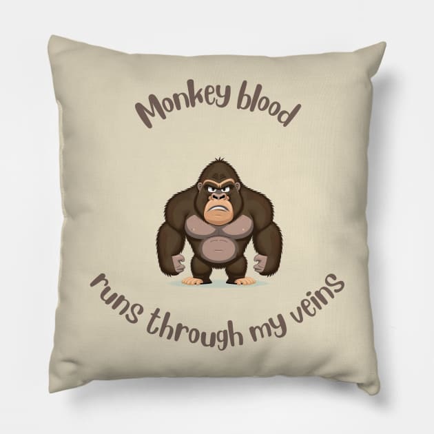 My Ancestor Monkey Pillow by T-signs