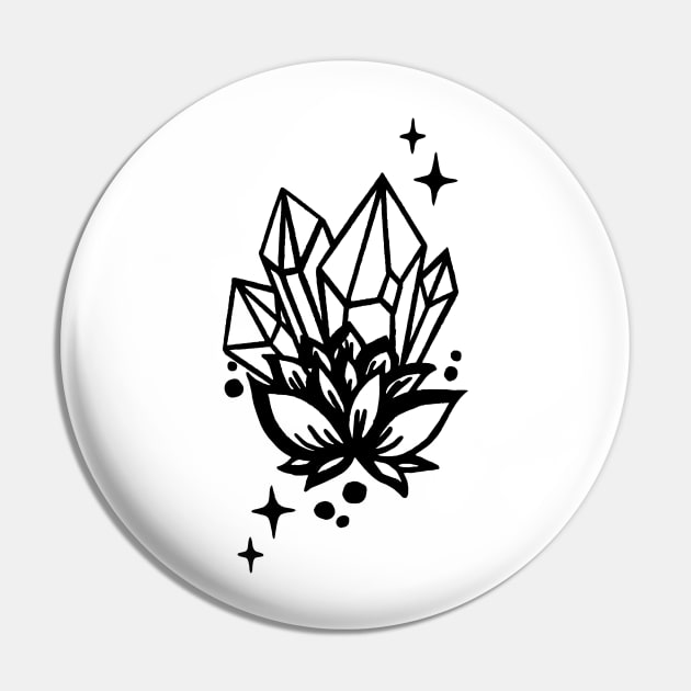 Crystal Flower Art T-Shirt Pin by OgogoPrintStudio