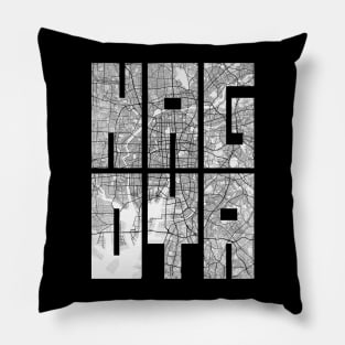 Nagoya, Japan City Map Typography - Light Pillow