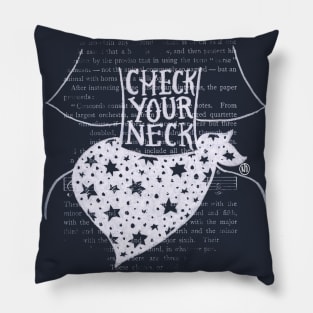 Check Your Neck Female2- white design Pillow