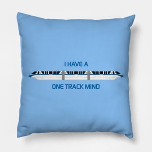 Blue One Track Mind Pillow