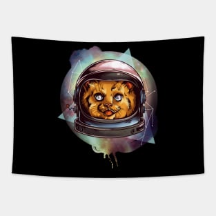 Astro Kitty Starry Night Tapestry