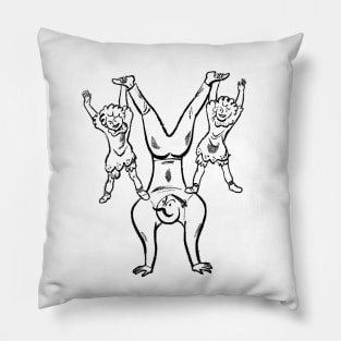 Dad with daughters Pillow