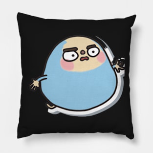 Discover The Funny Tiny Chick with Big Paunch Sticker Pillow