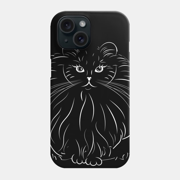 Bulky kitty for Inktober Phone Case by AnnArtshock