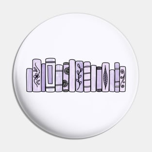 Purple Pastel Books Pin