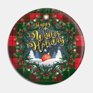 Happy Winter Holiday Christmas & Happy New Year Pin