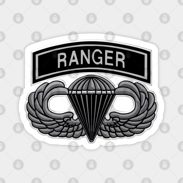 Army Ranger Jump Wings Gray Magnet by Trent Tides