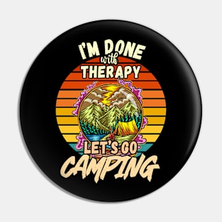 THERAPY AND CAMPING DESIGN VINTAGE CLASSIC RETRO COLORFUL PERFECT FOR  THERAPIST AND CAMPERS Pin