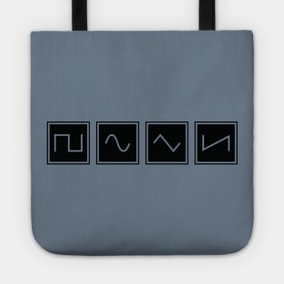 Synthesizer Waveforms Black Tote