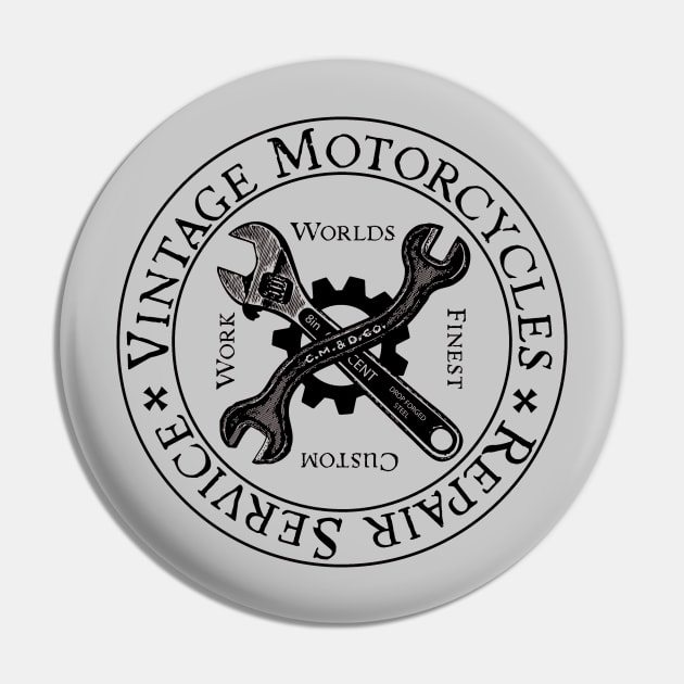 Vintage Motorcycle Repair Service Pin by RosaLinde2803