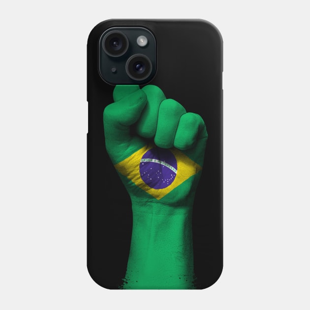 Flag of Brazil on a Raised Clenched Fist Phone Case by jeffbartels