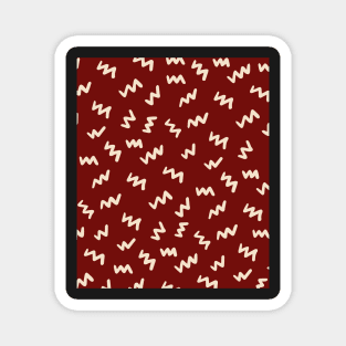 Terracotta Abstract Mudcloth Lines Pattern Magnet