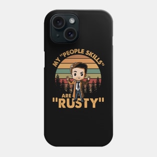 Castiel Supernatural My People Skills Are Rusty Cartoon Vintage Phone Case