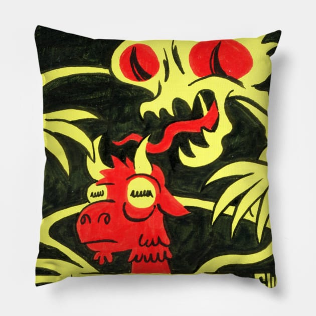 Chupacabra Pillow by washburnillustration