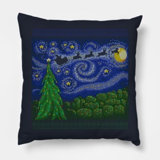 A Starry Holiday Night Pillow