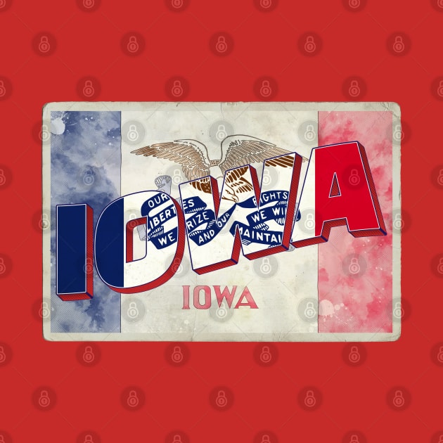 Iowa vintage style retro souvenir by DesignerPropo