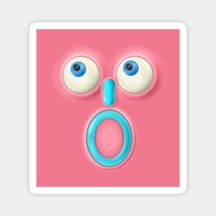 Smiling emoticon on a pink background. Magnet