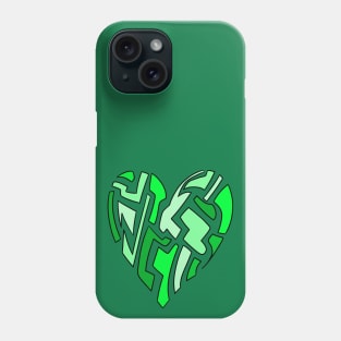 Green Fragmented Heart Phone Case