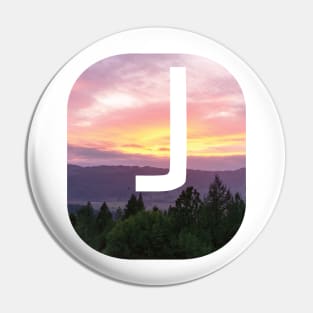 Initial J Sunset Photograph Pin