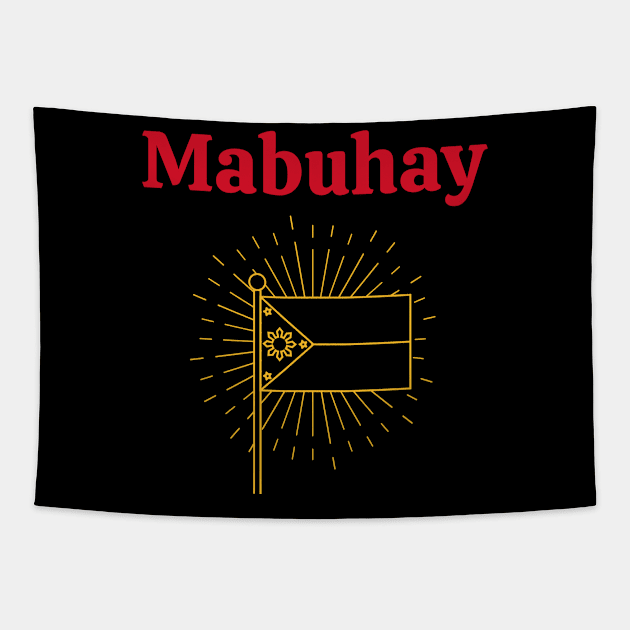 mabuhay pinoy Philippine Flag Tapestry by CatheBelan