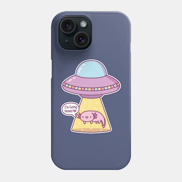 UFO Abduction, Axolotl Going Home Funny Phone Case by rustydoodle