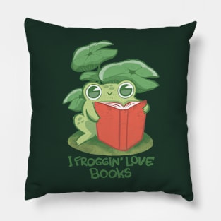 I froggin' love books! Pillow