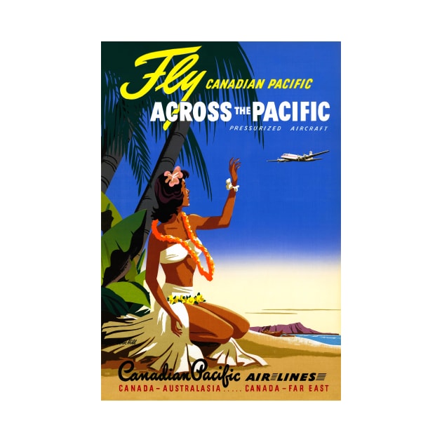 Vintage Travel Poster Fly Canadian Pacific Canada Pacific by vintagetreasure