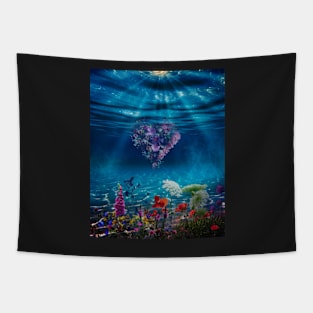 flower field underwater Tapestry