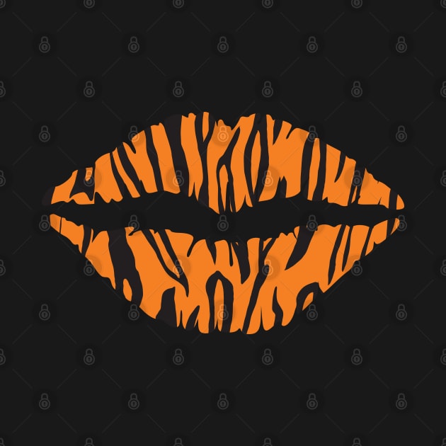 Black and Orange Tiger Lips by CraftyCatz