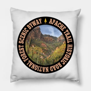 Apache Trail Historic Road National Forest Scenic Byway circle Pillow