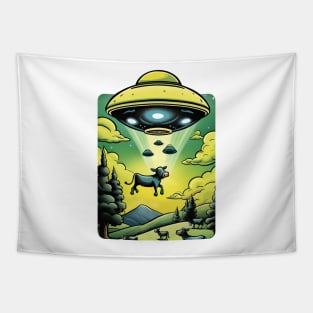 UFO Cow Abduction Tapestry