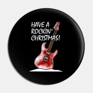 Have A Rockin' Christmas Electric Guitar Pin