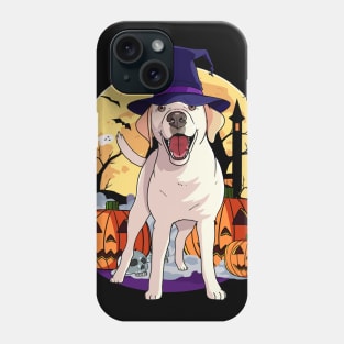 Yellow Labrador Witch Halloween Pumpkin Phone Case