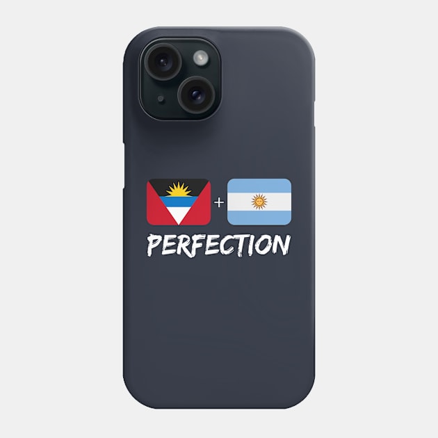 Antigua And Argentina Perfect Mix Flag Heritage Gift Phone Case by Just Rep It!!