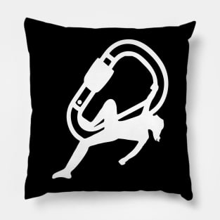 Funny climbing carabiner design Pillow