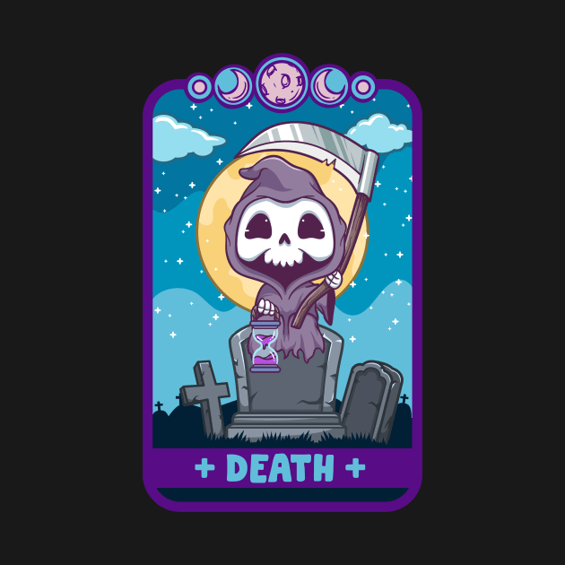Death - Cute Kawaii Anime Reaper Tarot Card Shirt by biNutz