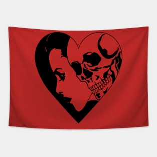 Dark Heart Skull Tapestry