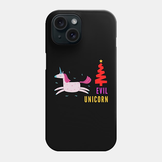 Christmas Evil Unicorn Phone Case by 29 hour design