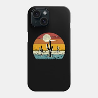 Retro Vintage Saguaro Cactus Cactus Sunset Desert Cactaceae Phone Case