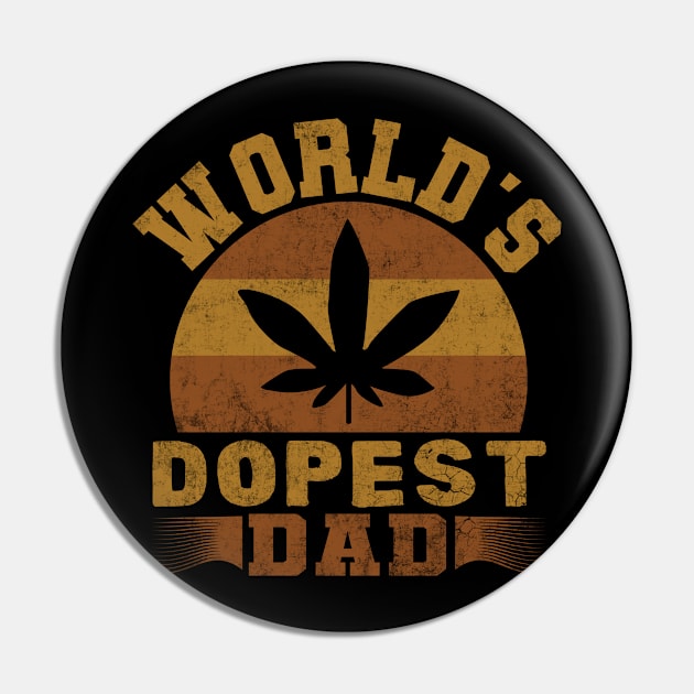 World's Dopest Dad Funny Dope Dad Distressed Style Pin by missalona