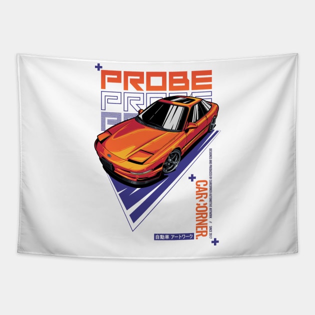 USDM - Ford Probe - CarCorner Tapestry by CarCorner - Automotive Artwork