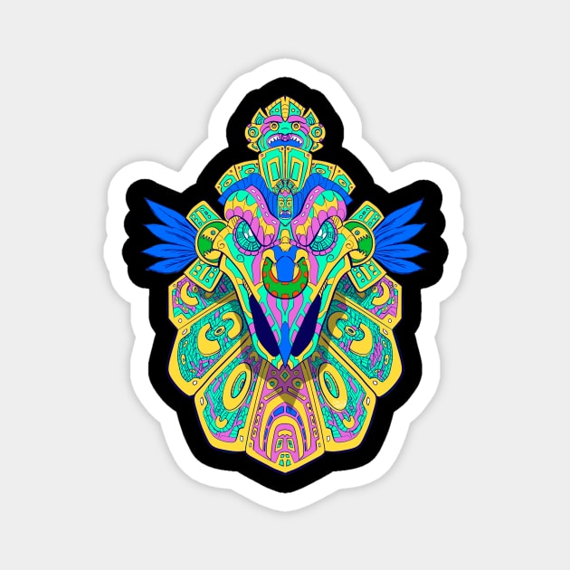 Aztec Head Magnet by carrillo_art_studios